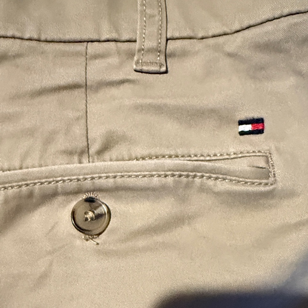 Tommy Hilfiger Khaki Flat Front Men Shorts - Picture 5 of 7